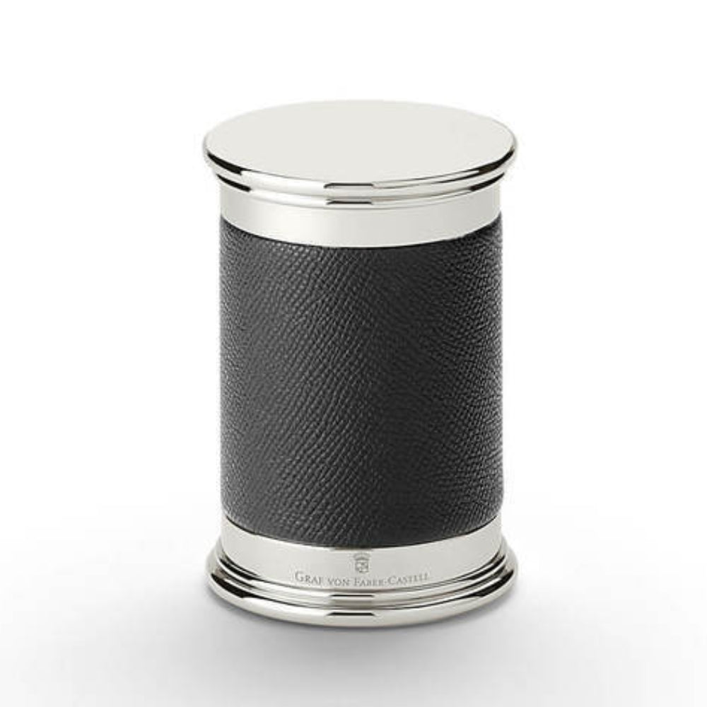 Graf von Faber-Castell Epsom Black Leather Pencil Sharpener – Luxury Desk Accessory