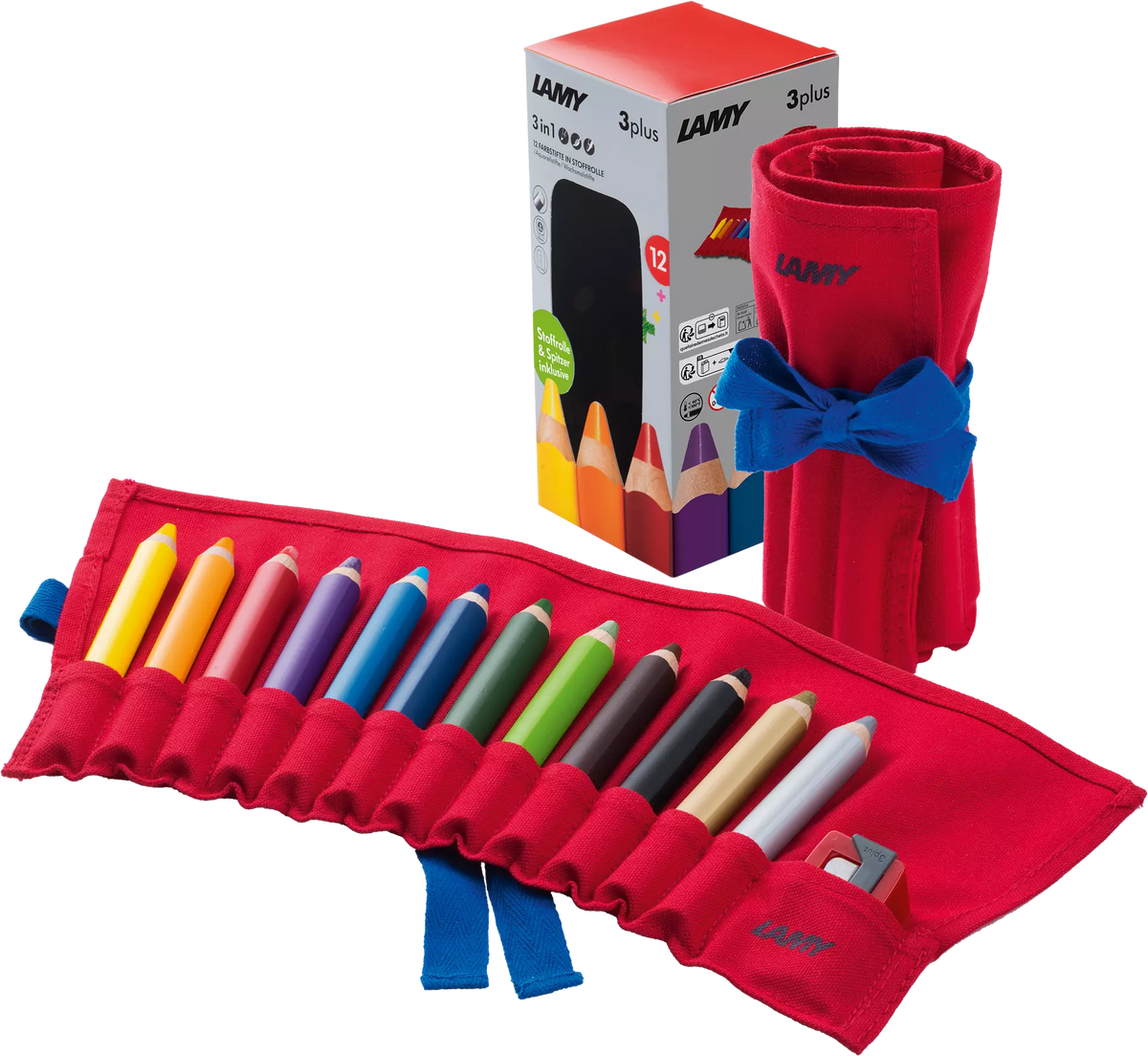 LAMY 3plus Colouring Pencil – Assorted Colours, 3-in-1 Watercolour-Wax Crayon