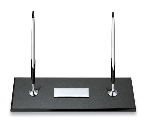 Cross Black Granite Desk Set with Lustrous Chrome Ballpoint Pen & 0.5mm Pencil – Luxury Writing Collection