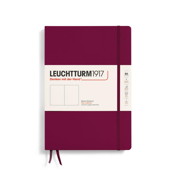 Leuchtturm1917 Composition B5-219 Notebook – Port Red Hardcover (Plain)