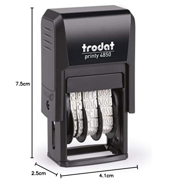 Trodat Printy 4850L2 “PAID” Dater Stamp — Compact Self-Inking Design (25 × 14 mm)