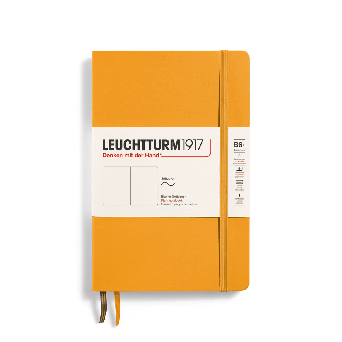 Leuchtturm1917 365639 Softcover Notebook – B6+ Rising Sun (Plain, 123 Pages)