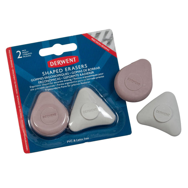 Derwent Shaped Art Erasers – Set of 2 Multi-Colour, Professional Quality