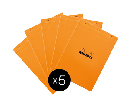 Rhodia Notepad Nº 18 A4 – Orange Stapled Pad, Small Squares (18200C)