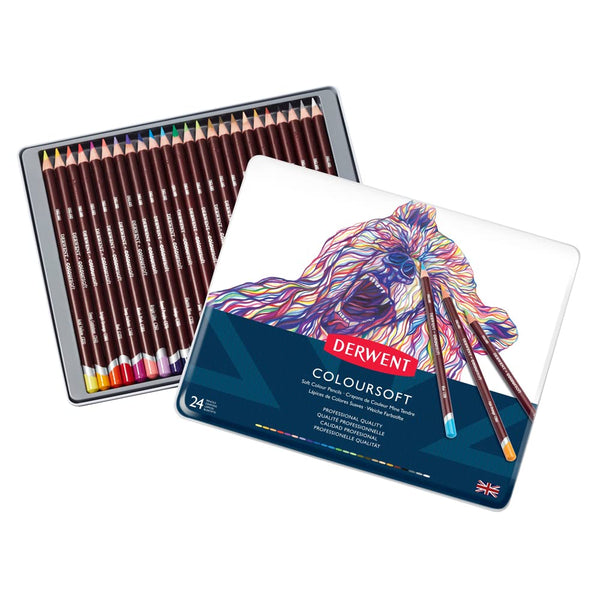 Derwent Coloursoft Pencils Set of 24 – Richly Pigmented Artist-Quality Colours