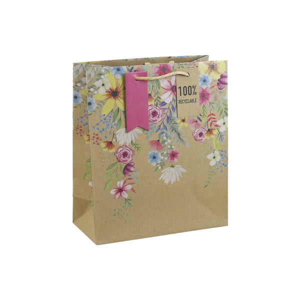 Clairefontaine Excellia Medium Gift Bag – Summer Floral Kraft Design