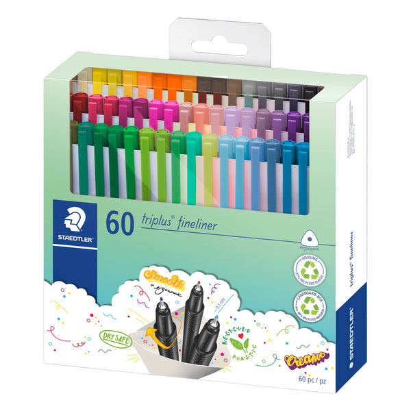 Staedtler Triplus Fineliner 334 C60 – 0.3 mm Assorted Colours (Set of 60)