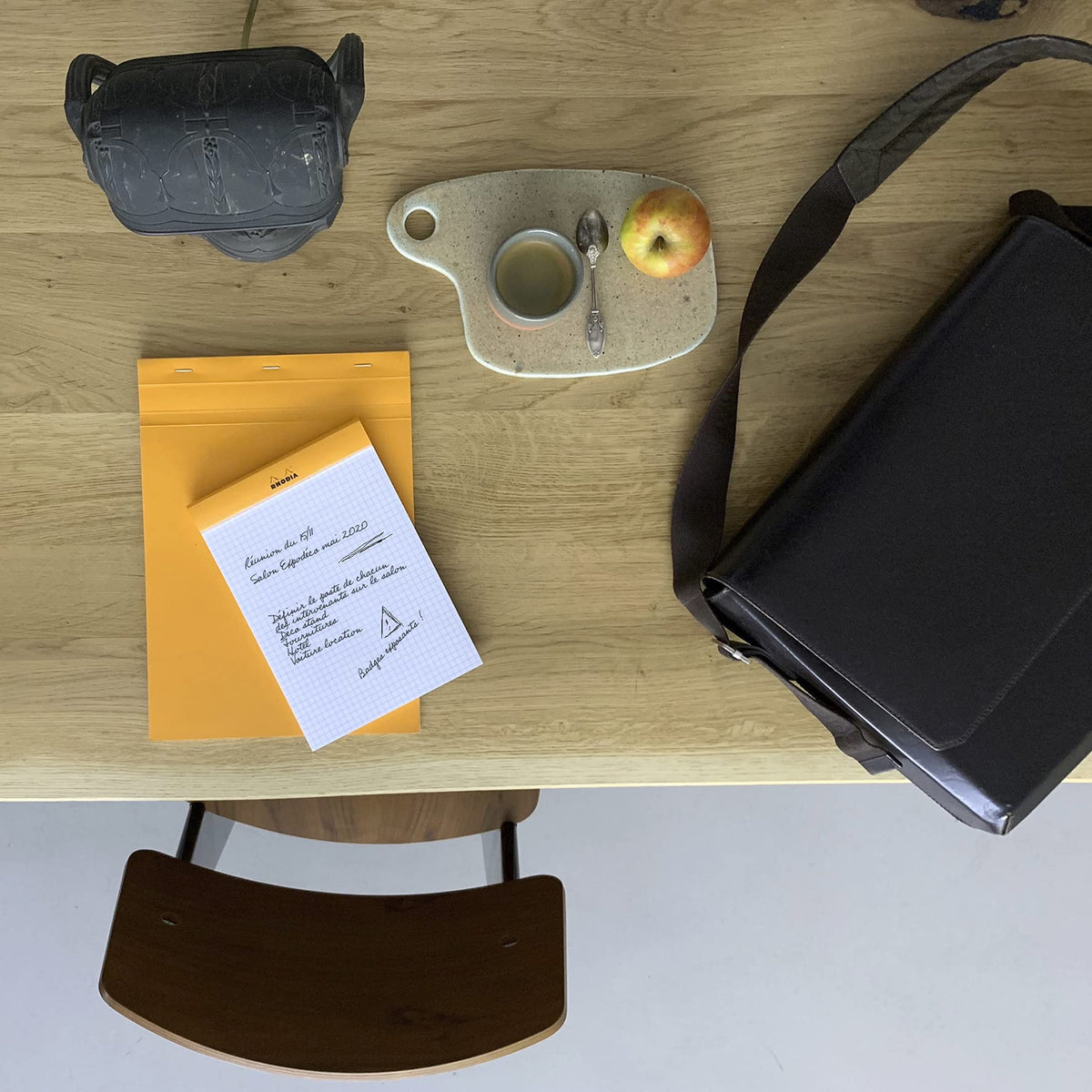 Rhodia Notepad Nº 18 A4 – Orange Stapled Pad, Small Squares (18200C)