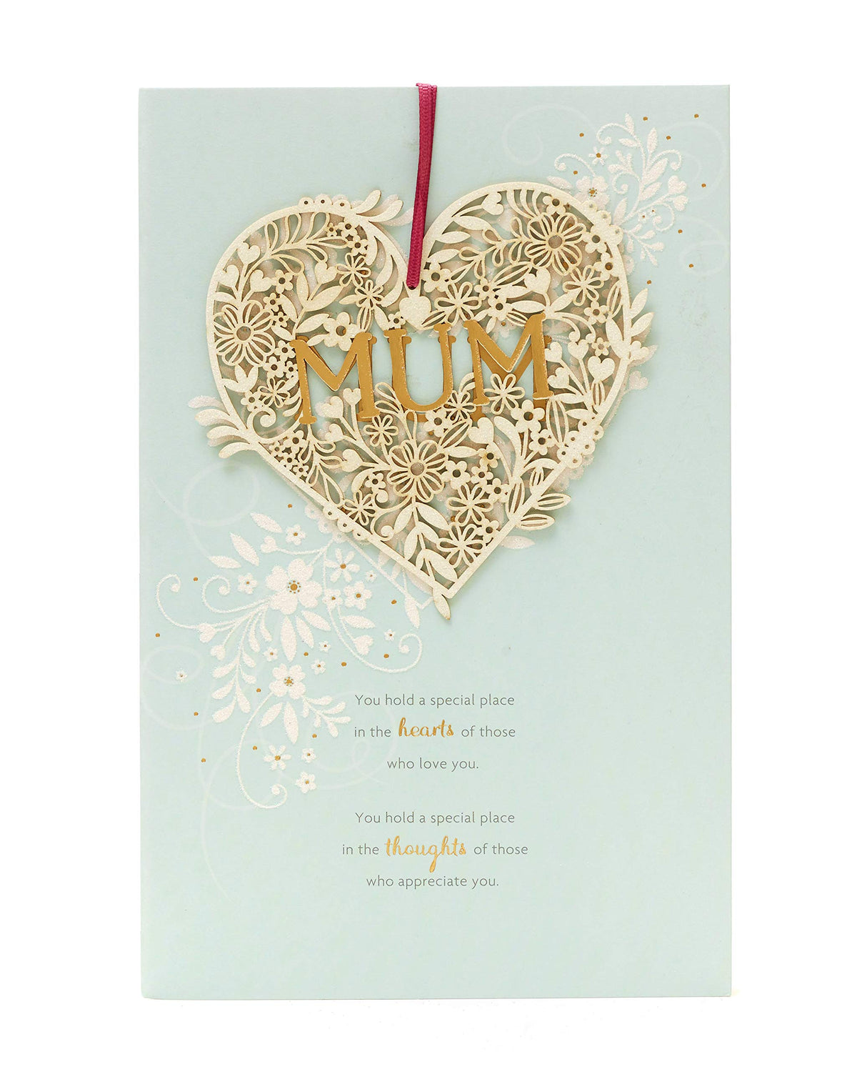 UK Greetings Mum Birthday Card – Detachable Heart Keepsake, Sentimental Verse