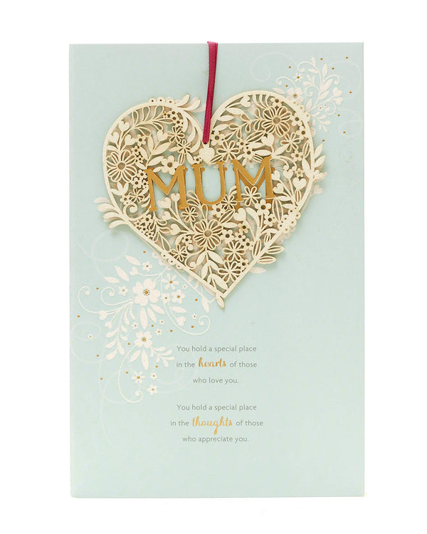 UK Greetings Mum Birthday Card – Detachable Heart Keepsake, Sentimental Verse