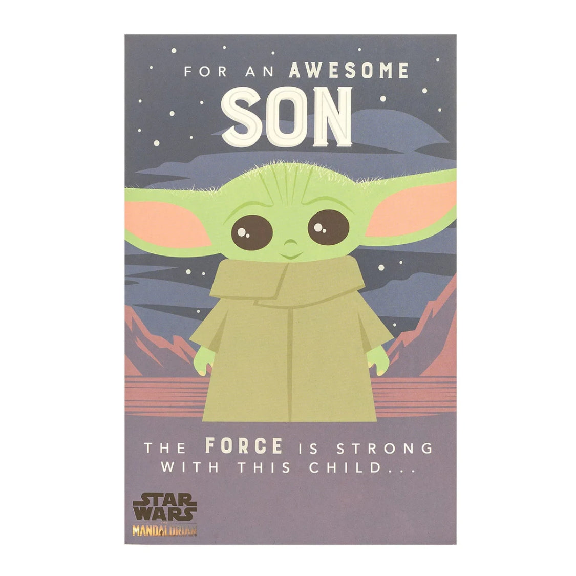 UK Greetings Son Birthday Card “Grogu / Baby Yoda” – Star Wars Themed Design