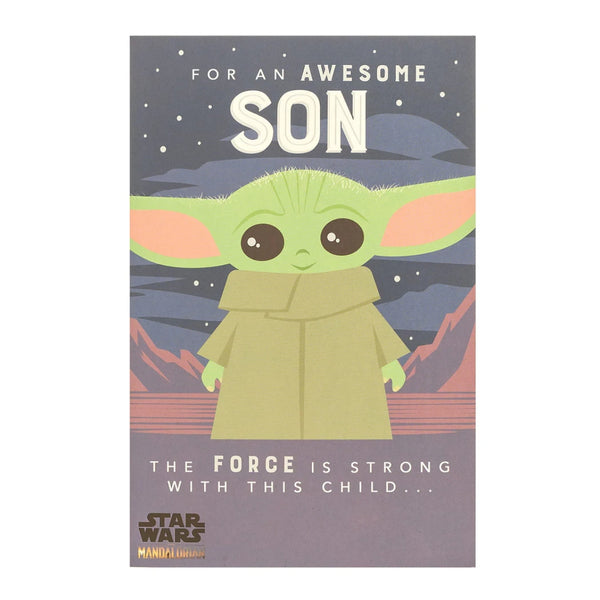 UK Greetings Son Birthday Card “Grogu / Baby Yoda” – Star Wars Themed Design