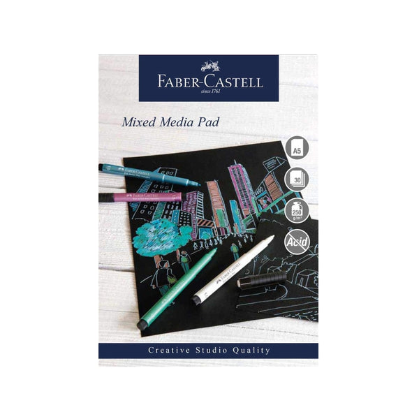 Faber-Castell Creative Studio Mixed Media Pad A5 – 250 gsm, 30 Sheets