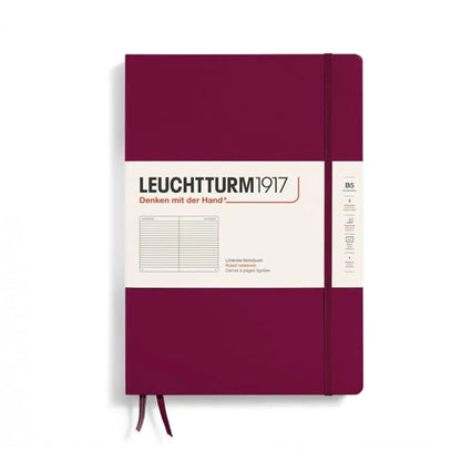 Leuchtturm1917 Composition B5-219 Notebook – Port Red Hardcover (Plain)