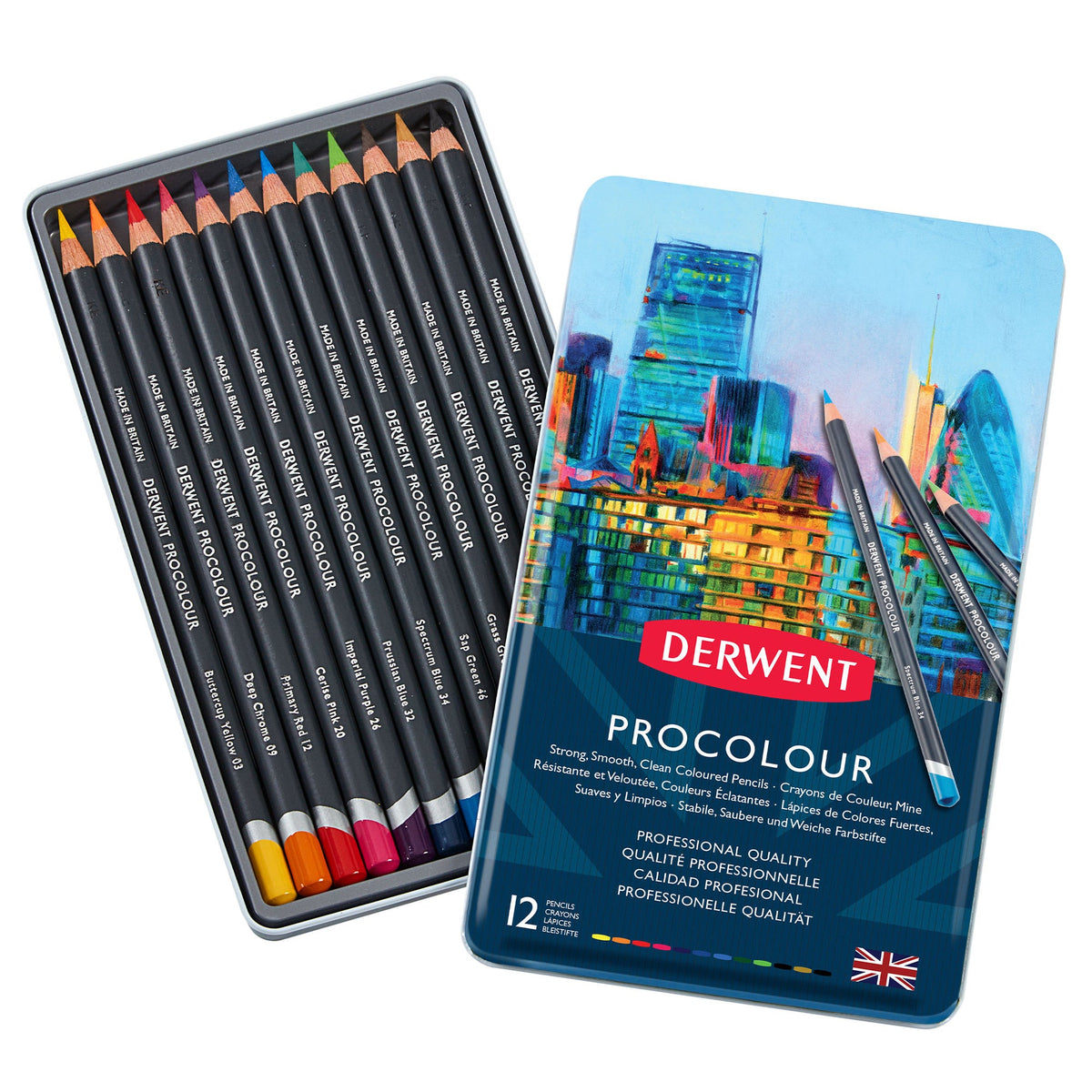 Derwent Procolour Pencils Tin Set of 12