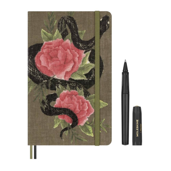 Moleskine Year of the Snake Roses Collector’s Edition Gift Set – Ruled Notebook & Pen