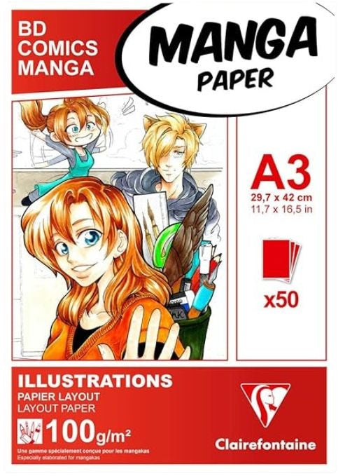 Clairefontaine Manga Layout Pad 100 gsm, 50 Sheets