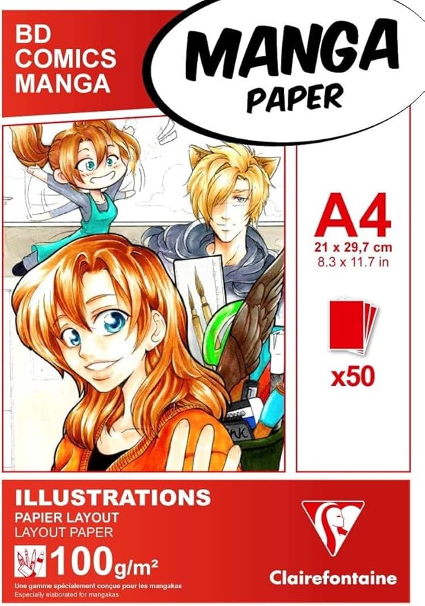 Clairefontaine Manga Layout Pad 100 gsm, 50 Sheets