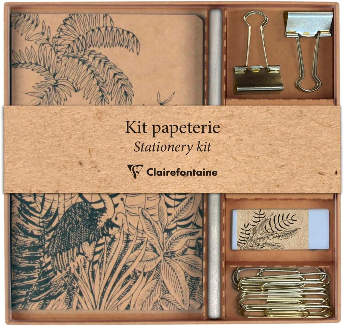 Clairefontaine  Le Cerisier Blanc Stationery Kit – Notebook, Pencil & Accessories, 116046C