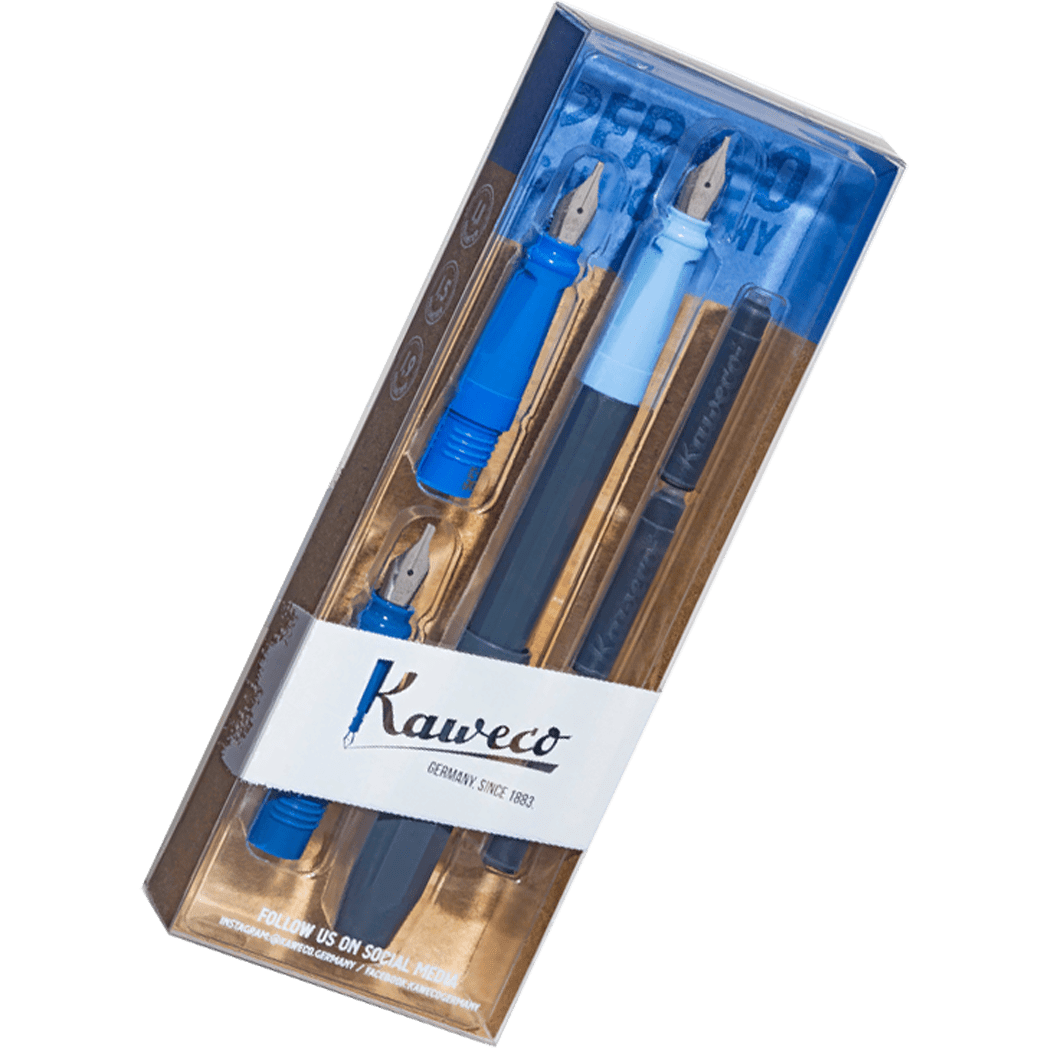 Kaweco Perkeo Calligraphy Set – Blue Resin with Interchangeable Nibs