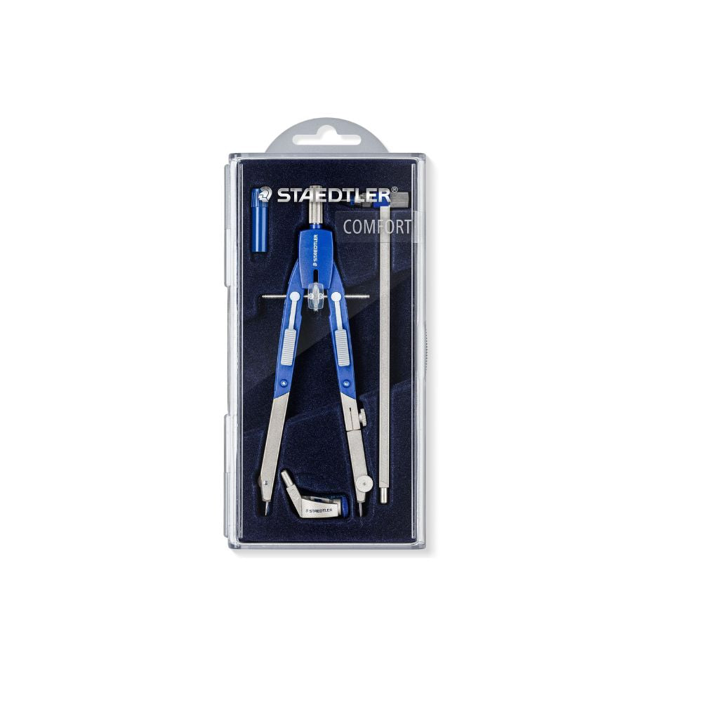 Staedtler Comfort 552 02 Metal 6″ Quick-Setting Compass Set – Silver Finish