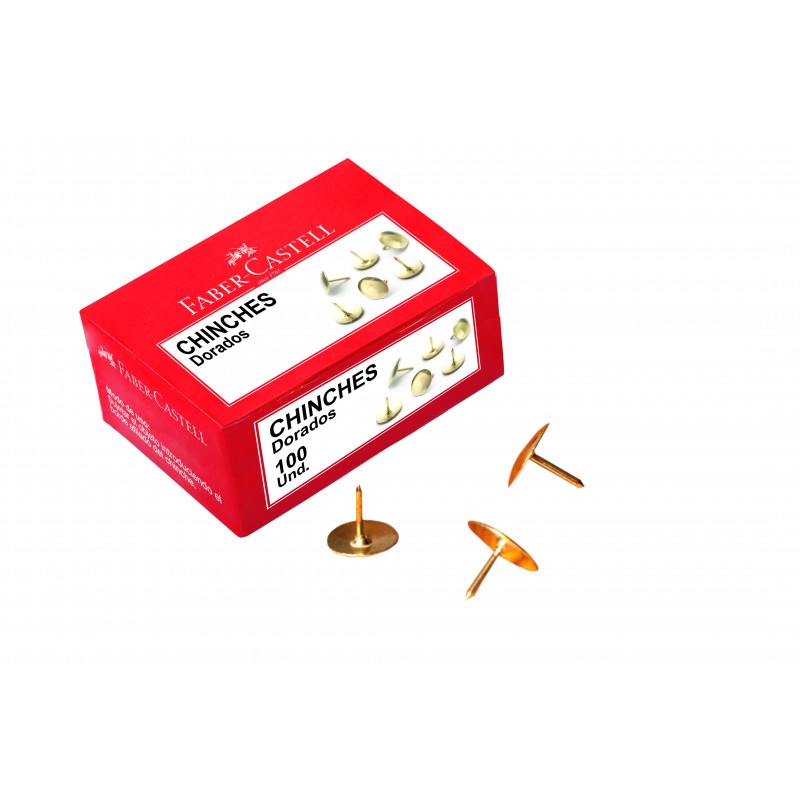 Faber-Castell Gold Thumb Tacks – Premium Brass-Coated Drawing Pins for Office & Creative Use