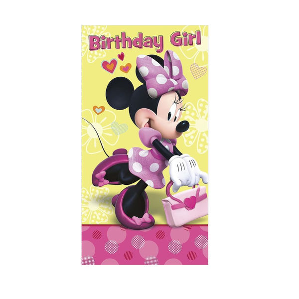 UK Greetings Minnie Mouse “Birthday Girl” Card – Elegant Design with Envelope