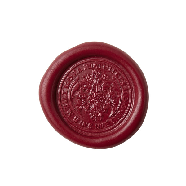 VRD Red Wine Wax Seal Stamp – Rectangular Crest Heritage Design with Ornate Border