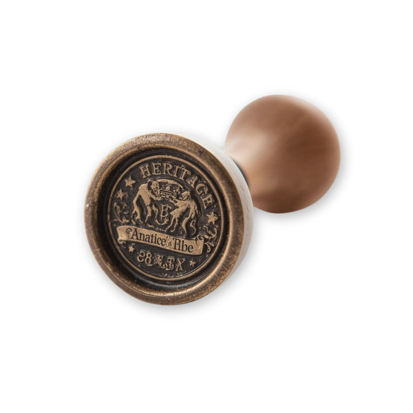 VRD Wax Seal Stamp with Wooden Handle – Heritage Coat of Arms Engraved Design